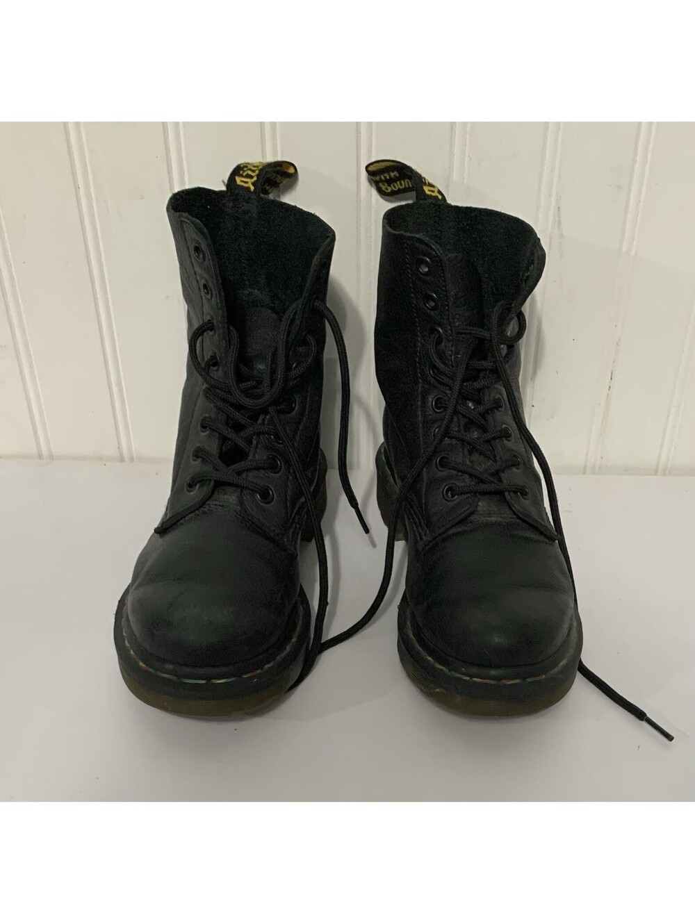 Dr. Martens AirWair JY004 Leather Women’s Combat Boots 1460 Y Black  US 8M T32
